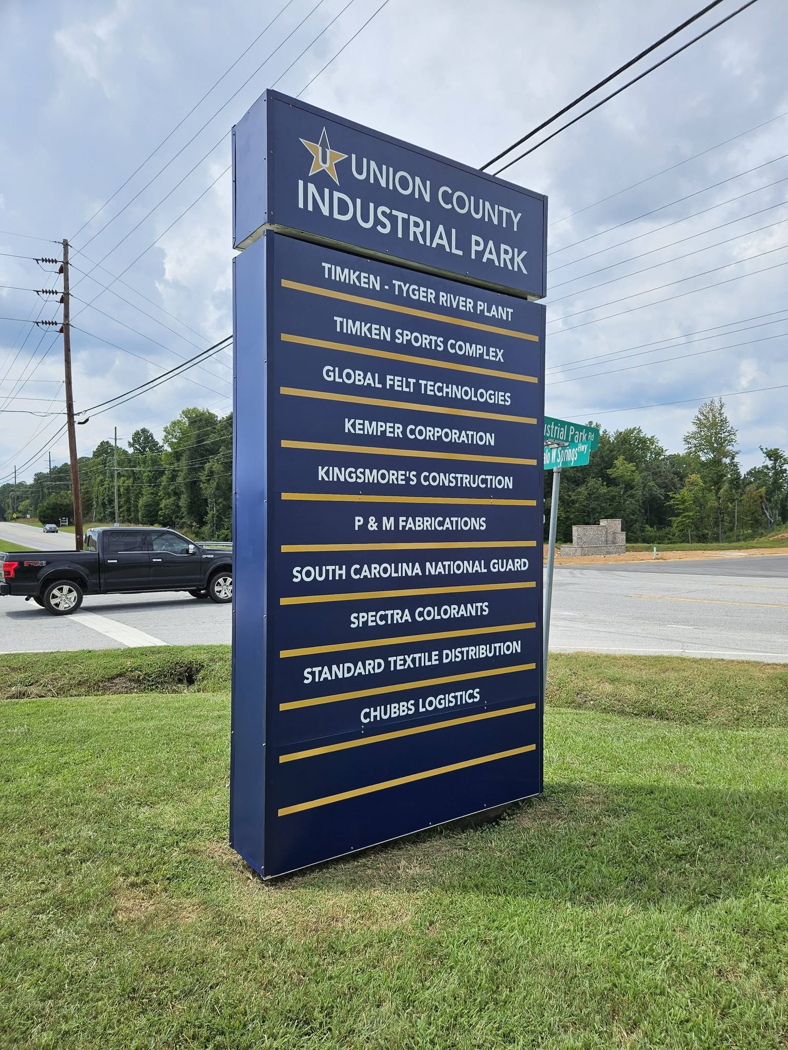 Union county industrial park sign