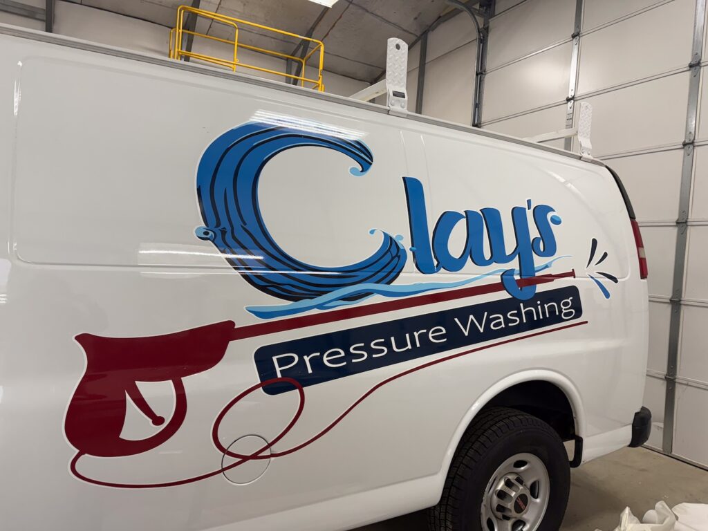 Clays pressure washing vehicle decal