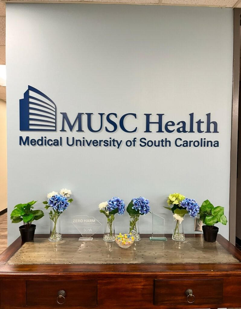 MUSC wall mounted leters