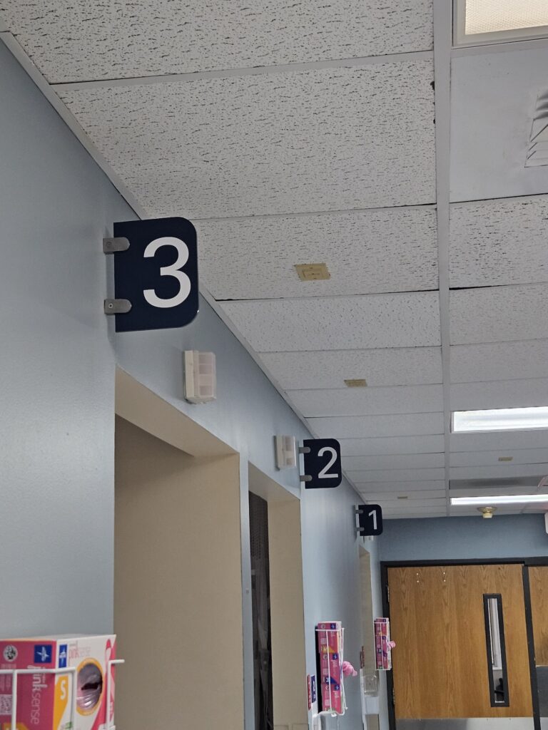 Acrylic with vinyl fin signs