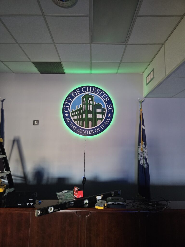 Backlit wall sign