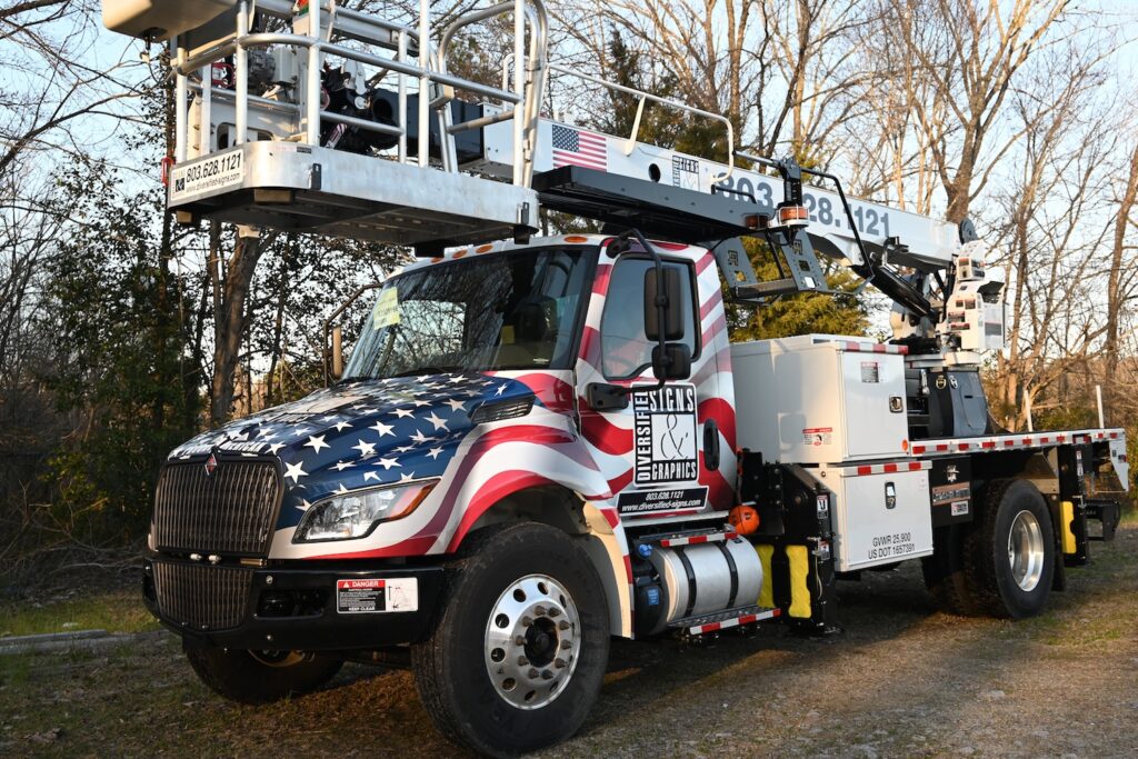Bucket truck wrap